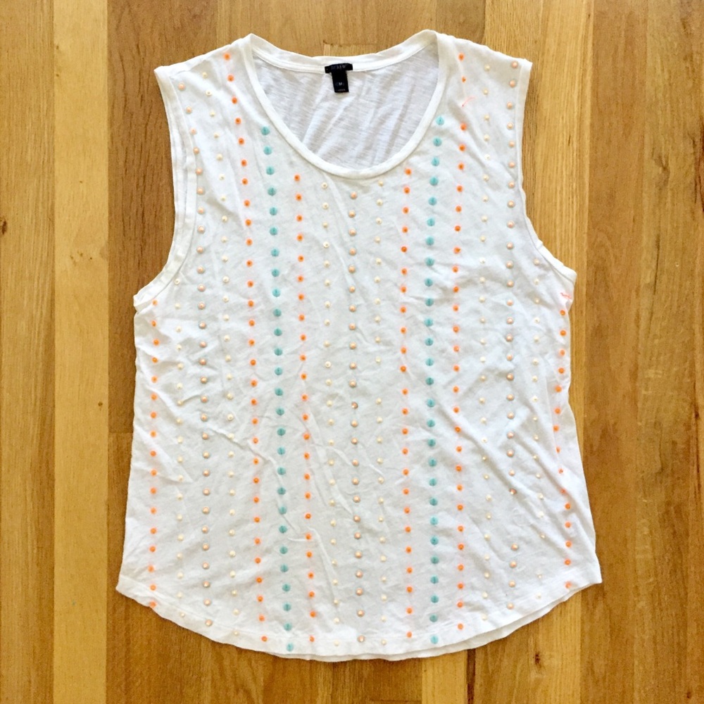 J. Crew Sequin Sleeveless Tee Top M